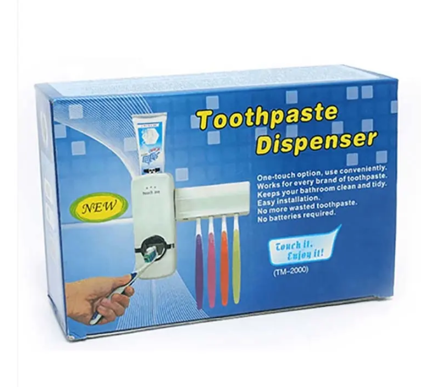 Toothbrush Holder Self-motion Automatic Toothpaste Dispenser Toothpaste Squeezer Toothbrush Holder Toothpaste Storage Wall Mount Bathroom Accessories