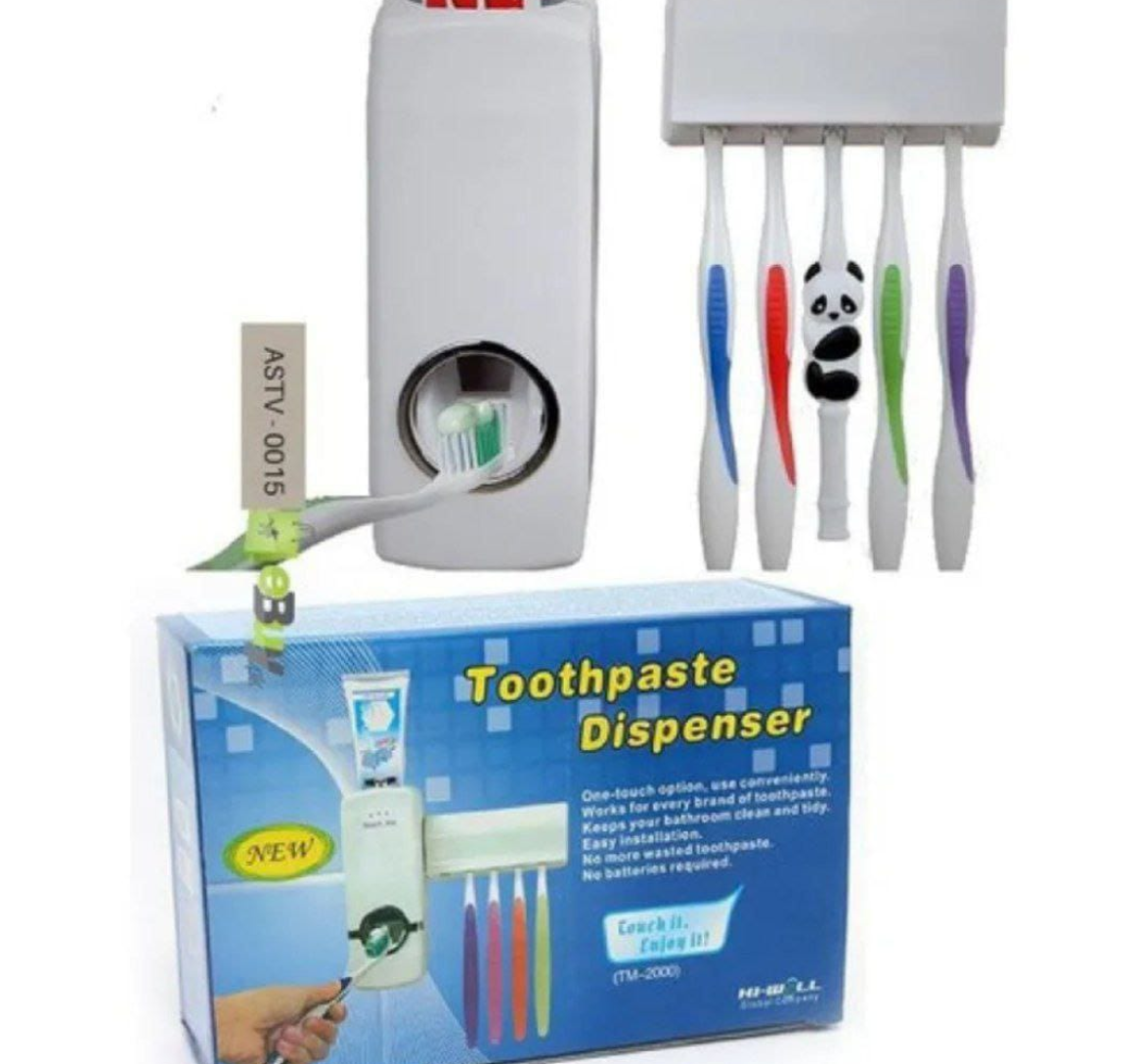 Toothbrush Holder Self-motion Automatic Toothpaste Dispenser Toothpaste Squeezer Toothbrush Holder Toothpaste Storage Wall Mount Bathroom Accessories