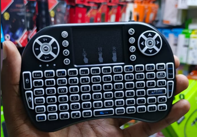 Colorful Backlit Mini Keyboard I8 Wireless keyboard Remote Control for For Android TV Box PC Black With Backlit