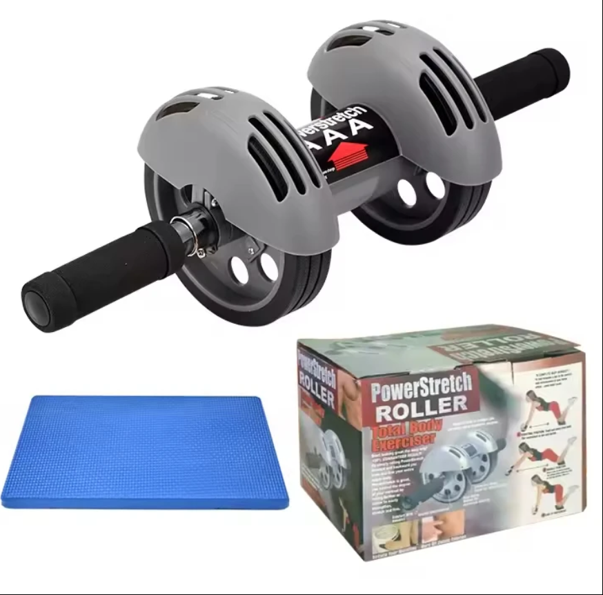 Abs Roller Power Stretch AB Wheel Powerstretch Roller Its Strong Rubber Double Wheel For Stability When Exercising Firm and Tones Abs. Strengthens Whole Body Power Stretch Roller Abs Roller