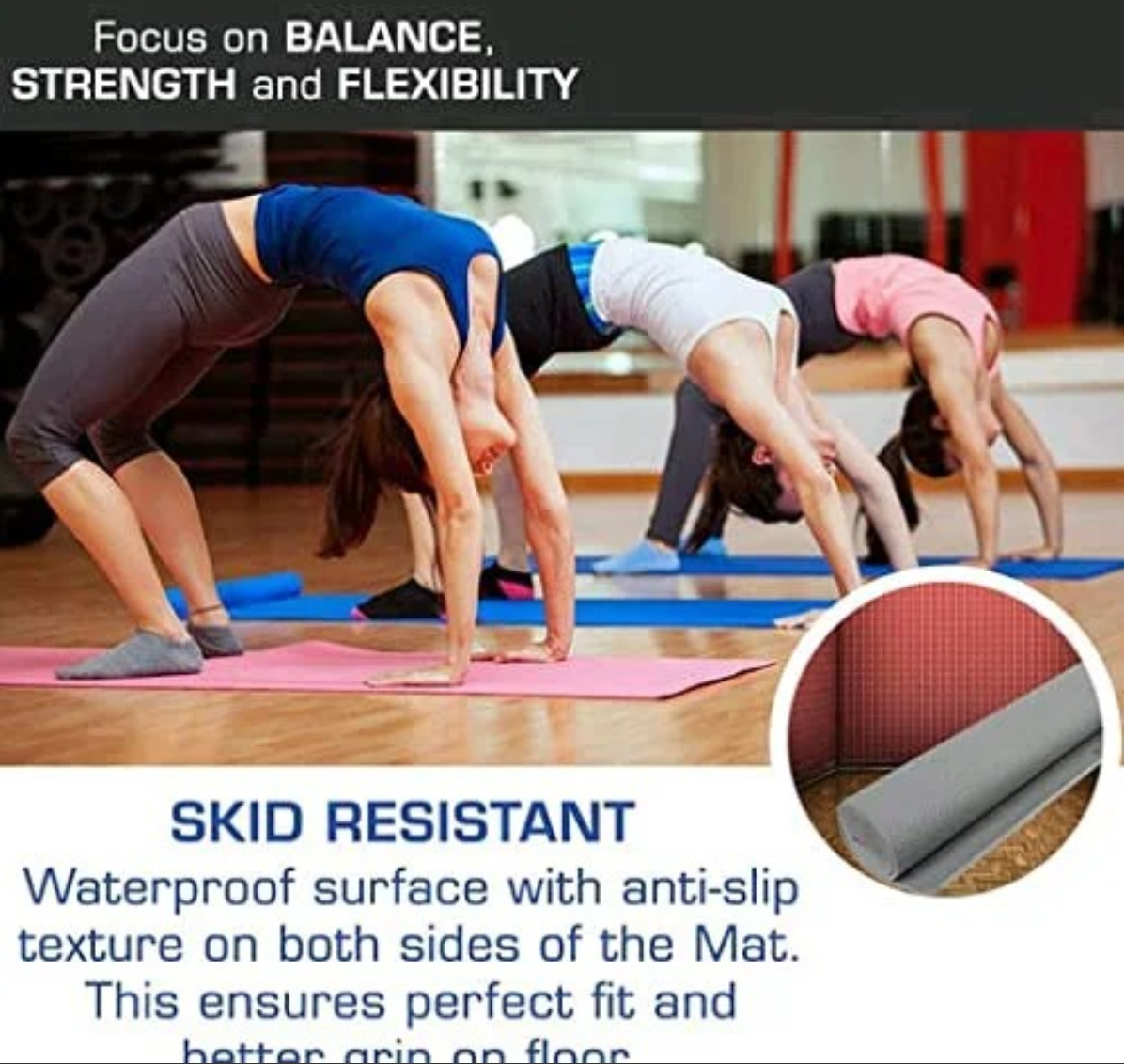 Workout Exercise Fitness Pilates Yoga Mat 6mm, 8mm Adnd 10mm- RANDOM COLOR