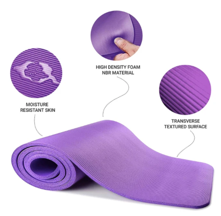 Workout Exercise Fitness Pilates Yoga Mat 6mm, 8mm Adnd 10mm- RANDOM COLOR