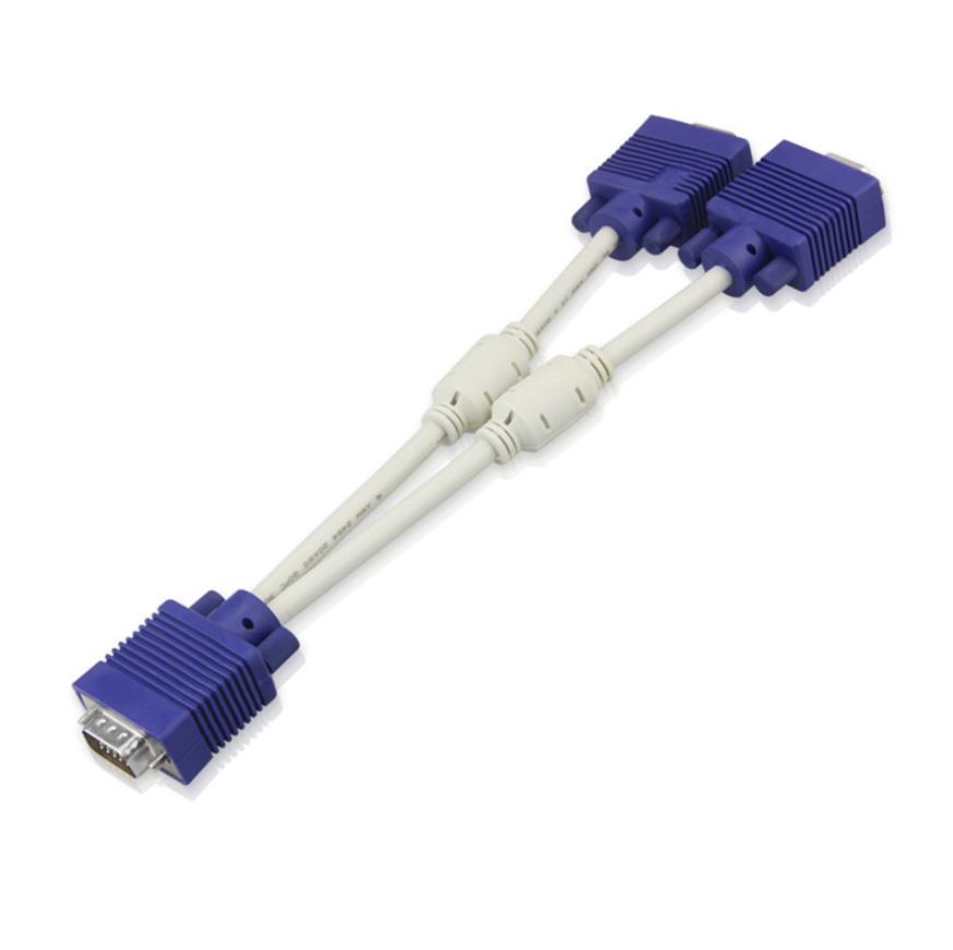 VGA 2way 0.3M VGA Splitter Cable 15Pin 1 PC to 2 Monitor VGA Monitor Adapter Cable