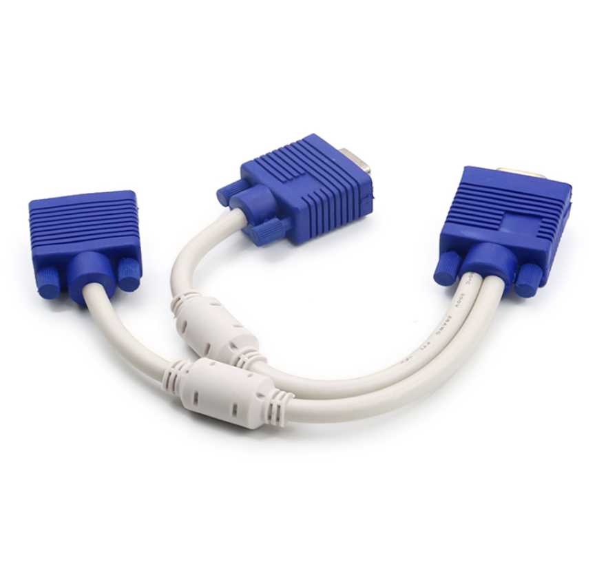 VGA 2way 0.3M VGA Splitter Cable 15Pin 1 PC to 2 Monitor VGA Monitor Adapter Cable