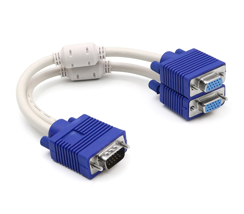 VGA 2way 0.3M VGA Splitter Cable 15Pin 1 PC to 2 Monitor VGA Monitor Adapter Cable