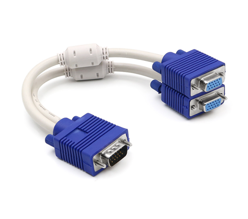 VGA 2way 0.3M VGA Splitter Cable 15Pin 1 PC to 2 Monitor VGA Monitor Adapter Cable
