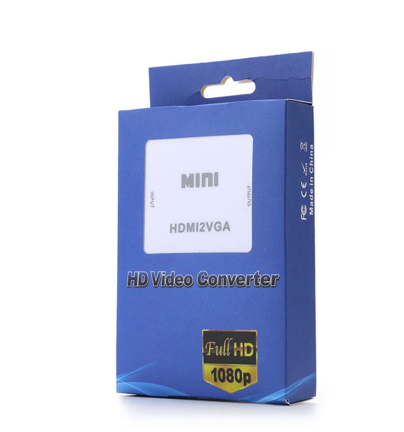 HDMI AV Scaler Adapter HD Video Converter Box HDMI to RCA AV/CVSB L/R Video 1080P Audio Converter. Mini AV to VGA Converter Jack Audio AV2VGA HD Video RCA PC Data to TV Adapter