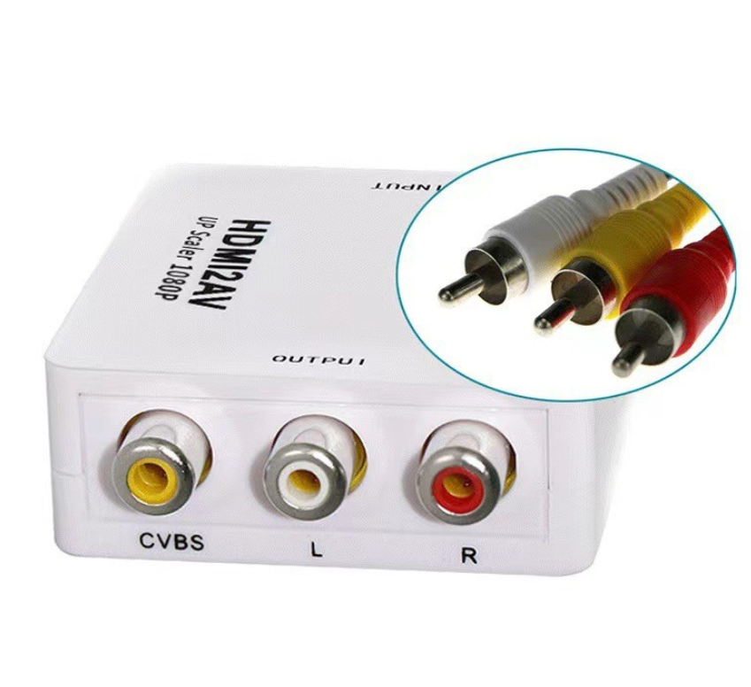 HDMI AV Scaler Adapter HD Video Converter Box HDMI to RCA AV/CVSB L/R Video 1080P Audio Converter. Mini AV to VGA Converter Jack Audio AV2VGA HD Video RCA PC Data to TV Adapter