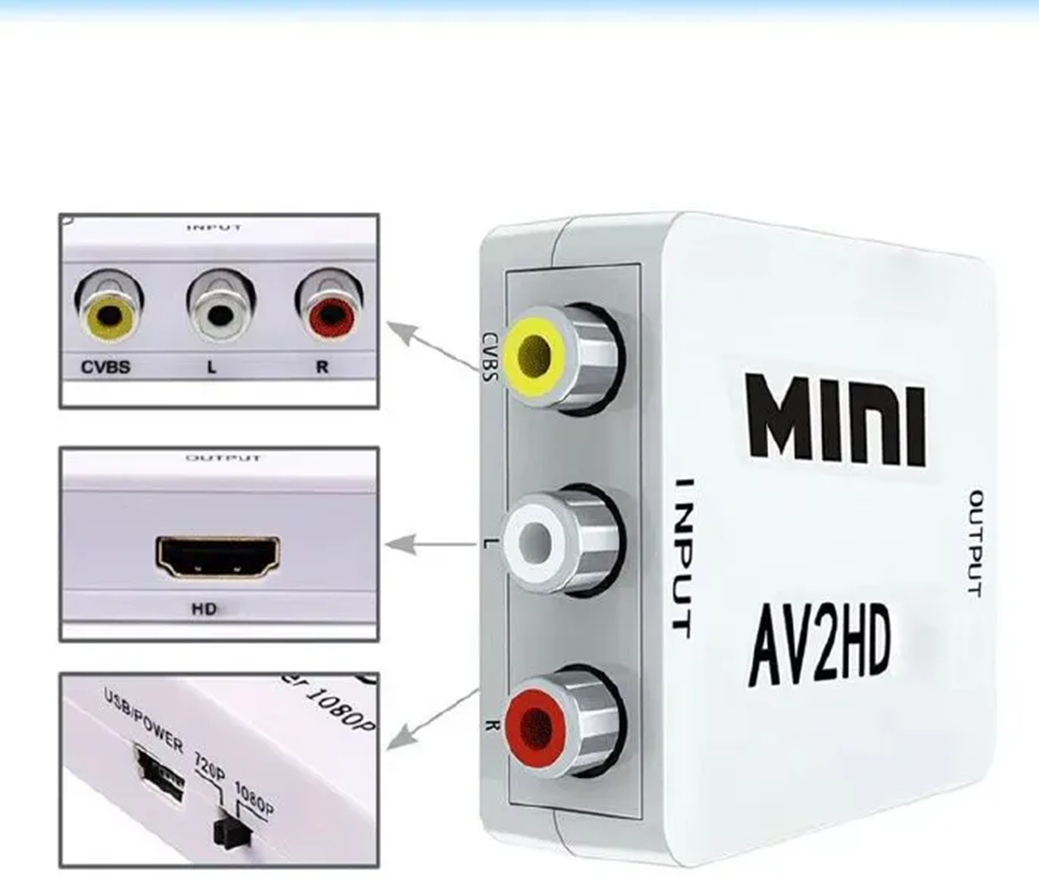 HDMI AV Scaler Adapter HD Video Converter Box HDMI to RCA AV/CVSB L/R Video 1080P Audio Converter. Mini AV to VGA Converter Jack Audio AV2VGA HD Video RCA PC Data to TV Adapter