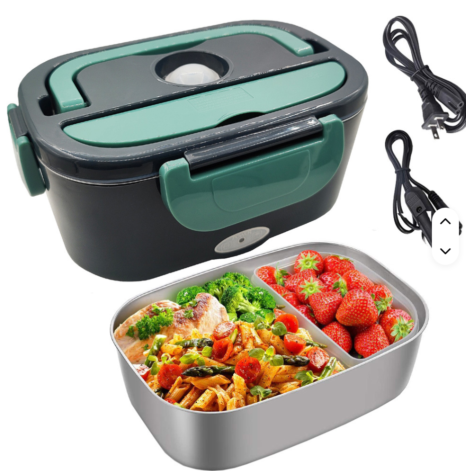 Hot Fresh Portable Electric Heating Lunch Box Food-Grade Food Container Food Warmer  Buckles Dinnerware.Electric Heated Lunch Box Food Warmer With Partitions kitchen