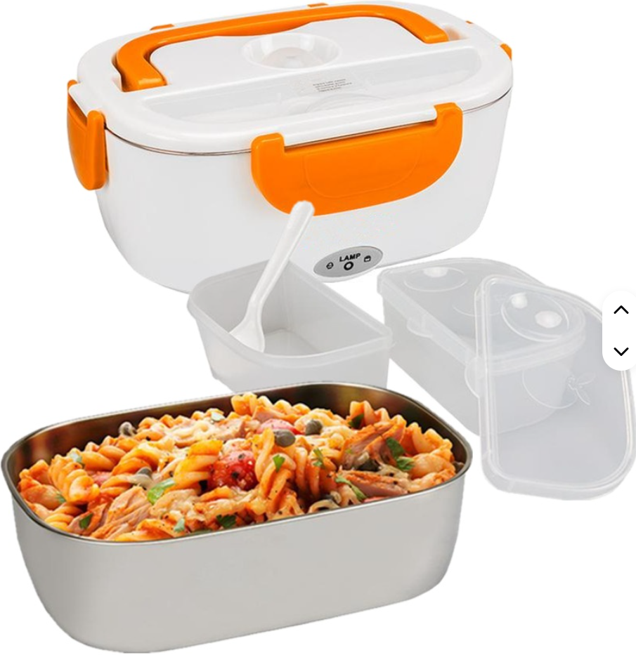 Hot Fresh Portable Electric Heating Lunch Box Food-Grade Food Container Food Warmer  Buckles Dinnerware.Electric Heated Lunch Box Food Warmer With Partitions kitchen