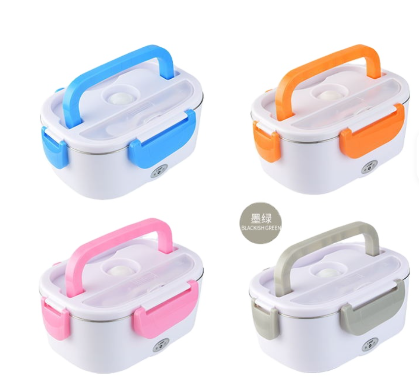 Hot Fresh Portable Electric Heating Lunch Box Food-Grade Food Container Food Warmer  Buckles Dinnerware.Electric Heated Lunch Box Food Warmer With Partitions kitchen