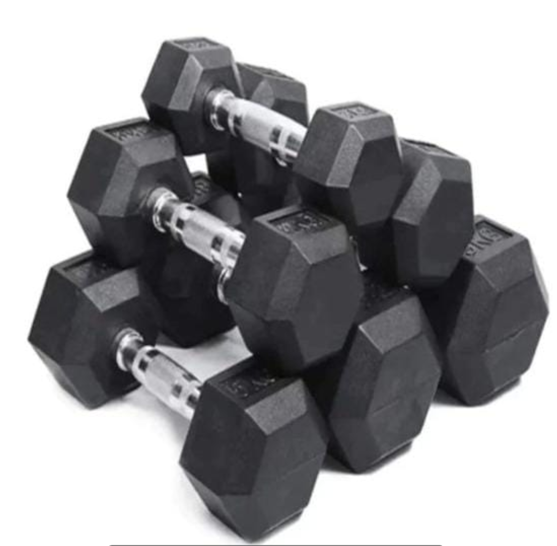 High Quality Hexagonal Rubber Coated 5lb/2.5KG Increasing Gym Fitness Equipment Dumbells Hex Dumbbell Set- 5KG ONLY. Just ONE PIECE- TO BUY A SET PAY FOR TWO