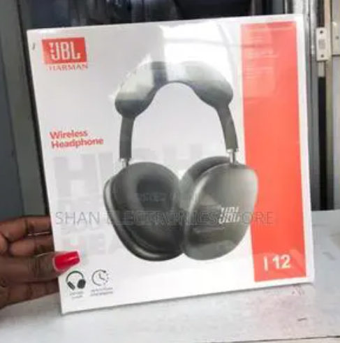 JBL i12 Wireless Headset – Super Bass Wireless Bluetooth Headphones With Microphone and Noise Cancellation Gaming Headset Stereo HiFi Earphones-