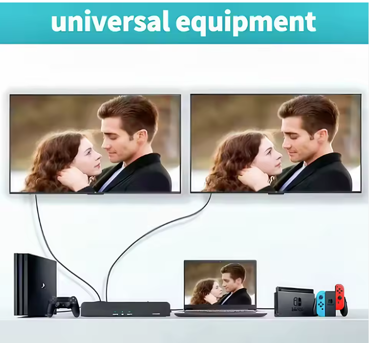 4K HDMI Splitter 1 in 4 Out | Simultaneous Display on 4 Screens | Supports 4K@30Hz & 1080p | For TV, Monitor, Projector & Laptop | No Power Adapter Needed | Plug & Play