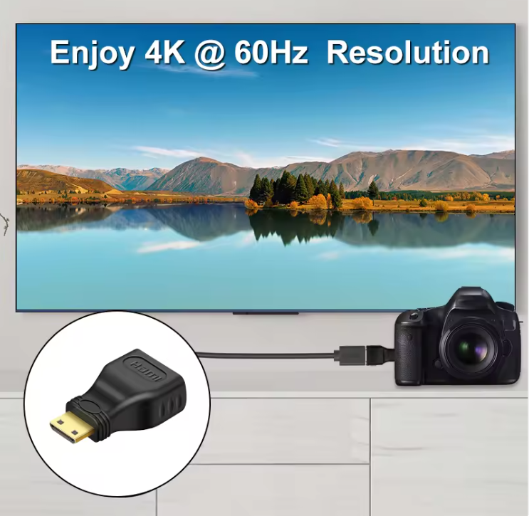 Mini & Micro HDMI Male to Female Adapter | 4K Compatible | For Laptop, Camera & Tablet | Compact Converter
