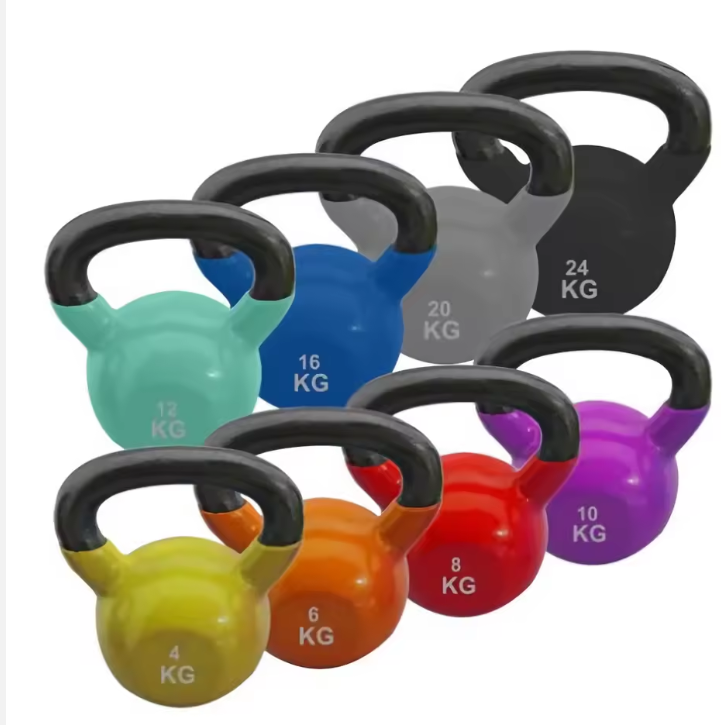 Cast Iron Kettlebell – Dipped Vinyl Coating | Home Gym & Competition Free Weight | 2kg to 20kg | Men & Women