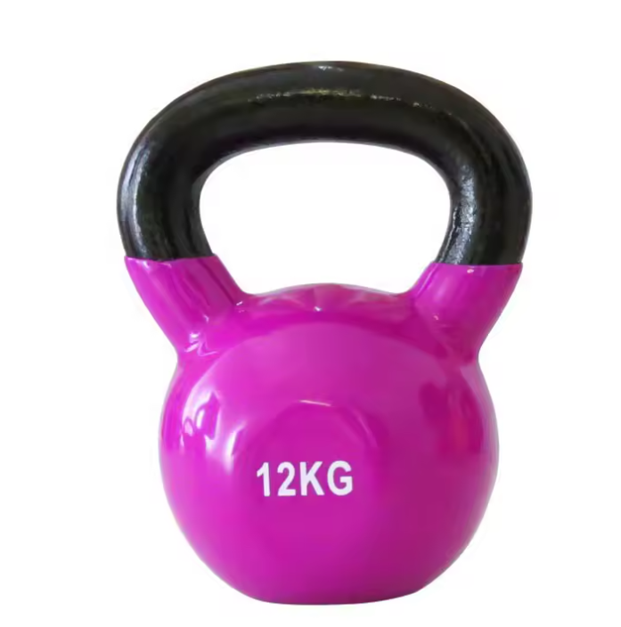 Cast Iron Kettlebell – Dipped Vinyl Coating | Home Gym & Competition Free Weight | 2kg to 20kg | Men & Women
