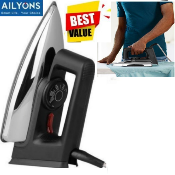 DP LED LIGHT RECHARGEABLE PORTABLE SUPER BRIGHT LIGHT LAMP + 4 WAY POWER EXTENSION CABLE SOCKET WITH LONG CABLE + AILYONS ELECTRIC IRON BOX-1000W  // IRONING BOX