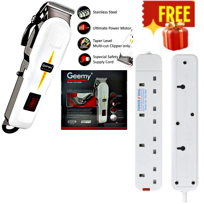 BEST QUALITY ELECTRIC RECHARGEABLE HAIR SHAVING MACHINE FOR BEARDS AND HAIR // CORDLESS SHAVER MACHINE + FREE  4 WAY POWER EXTENSION // 4WAY CABLE SOCKET WITH LONG CABLE