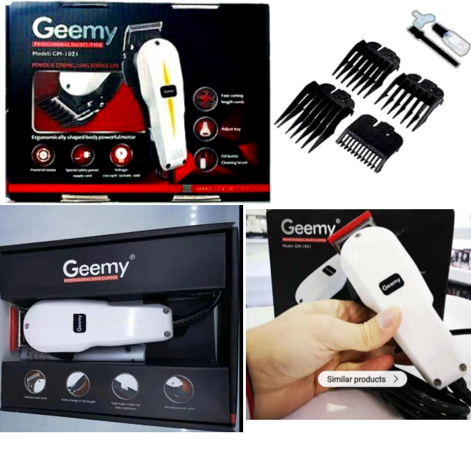 GEEMY ELECTRIC PROFESSIONAL HAIR CLIPPER SHAVER / BEARD TRIMMER- SHAVING MACHINE-KINYOZI  HAIR SHAVING MACHINE  & COMBS FOR MEN, WOMEN , LADIES & CHILDREN + P47 BLUETOOTH HEADPHONES & LEATHER BELT