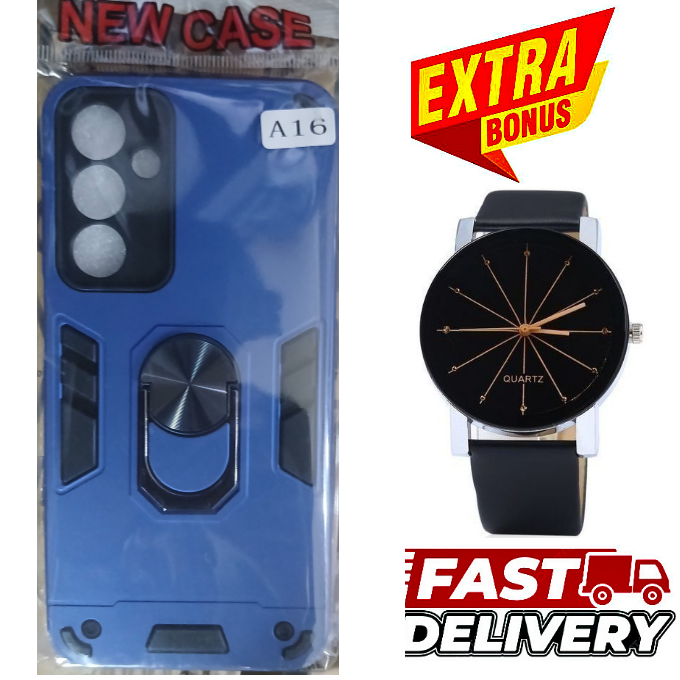 BEST NEW ARRIVAL Phone Case For Samsung GALAXY A16 ( Samsung GALAXY A16, 6.7'' HD+, 6GB RAM + 128GB ROM, DUAL SIM, 50MP, 5000mAh )  Armor Hard Cover Full Protection Shockproof Cover Case + FREE WATCH