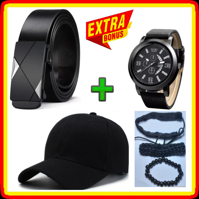 BEST Men Belts Automatic Buckle Belt PU Leather Inner High Quality Belts For Men Leather Strap Casual Business Jeans Belts Men Luxury Designer + GIFTS MEN'S WRIST  WATCH , BRACELETS & CAP