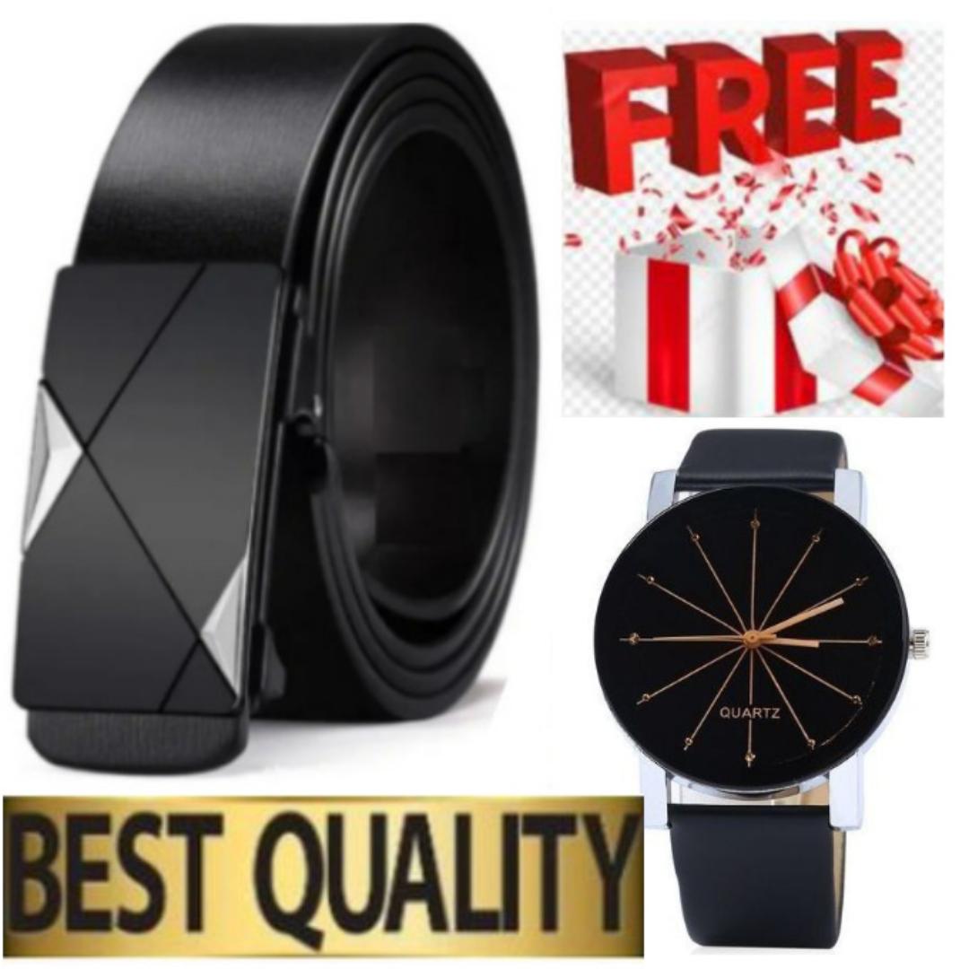 BEST MEN'S BELT // MEN // MAN BELT HIGH QUALITY FOR BOYS , GENTLEMEN & HUSBAND + FREE WATCH
