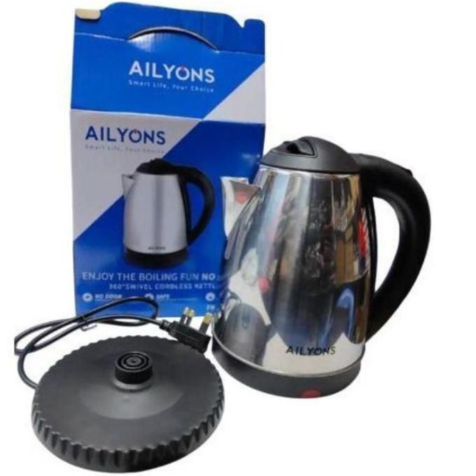 AILYONS 1000W Dry Iron Box – Non-Stick Teflon Soleplate for Smooth, Efficient Ironing, EXTRA GIFTS 4 WAY POWER EXTENSION CABLE SOCKET & Best Budget Electric Kettle Jug Boiler Water Heater