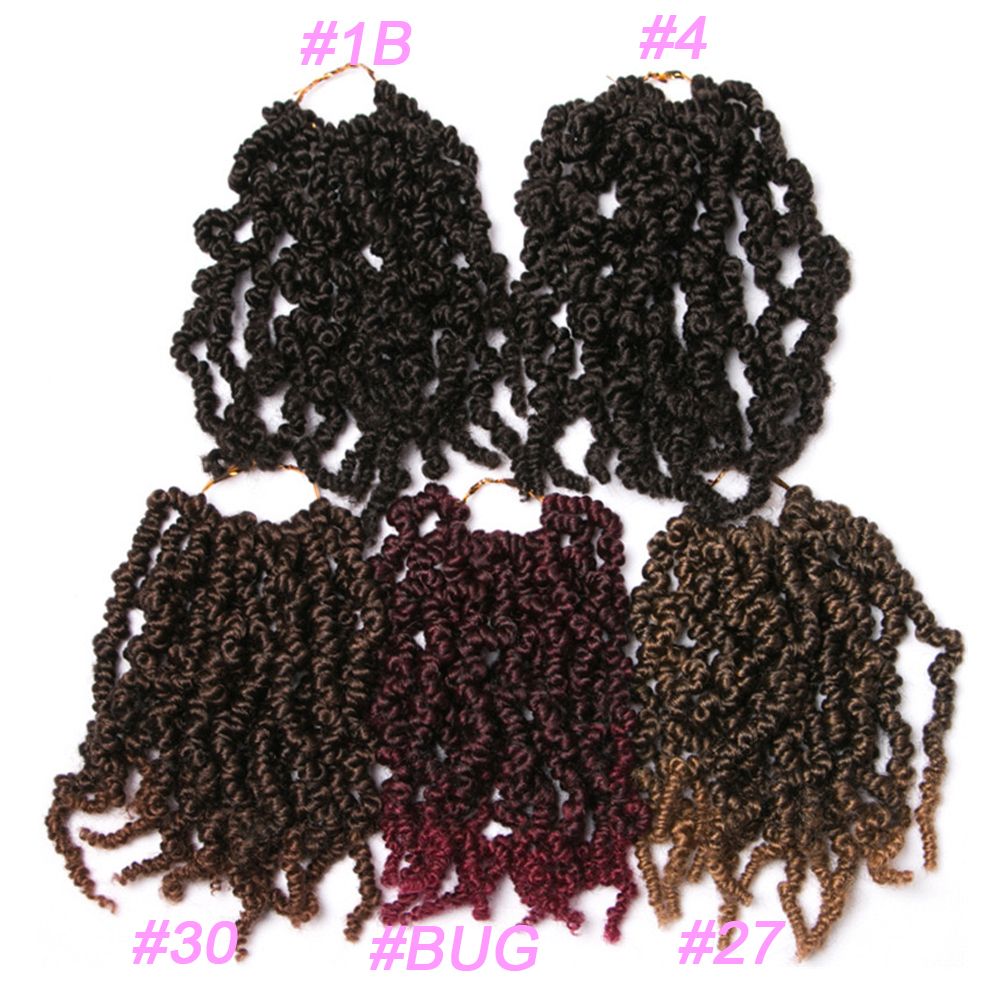 Short Curly Pretwisted Spring Twist Crochet Hair 10 inch Ombre Pre-twisted Spring Twist Crochet Hair 15 Strands/pack Pre Looped 1 Pack Short Curly Braids Fluffy Twist Crochet Braids