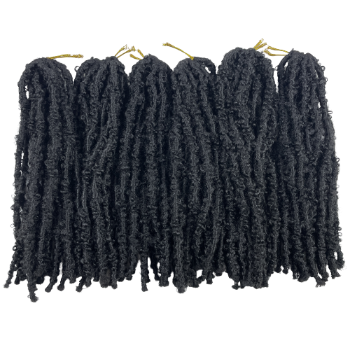 Butterfly Locs Crochet Hair 12 Inch 1 Pack Pre Looped Distressed Crochet Braids Handmade Soft Locs Synthetic Hair Extension for Black Women