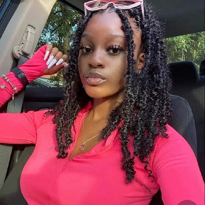 Butterfly Locs Crochet Hair 12 Inch 1 Pack Pre Looped Distressed Crochet Braids Handmade Soft Locs Synthetic Hair Extension for Black Women