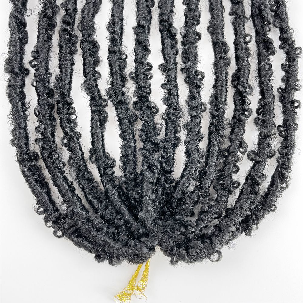 Butterfly Locs Crochet Hair 12 Inch 1 Pack Pre Looped Distressed Crochet Braids Handmade Soft Locs Synthetic Hair Extension for Black Women