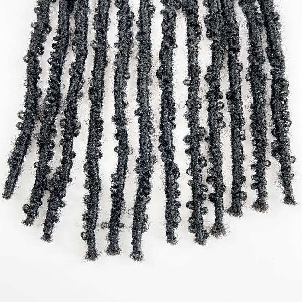 Butterfly Locs Crochet Hair 12 Inch 1 Pack Pre Looped Distressed Crochet Braids Handmade Soft Locs Synthetic Hair Extension for Black Women