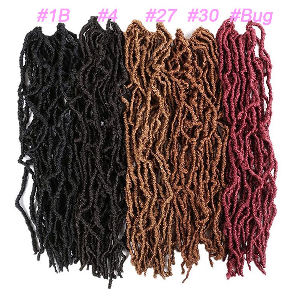 18 Inch Soft Nu Locs Crochet Hair Pre Looped 1 Pack Faux Locs Crochet Braids Goddess Locs Dreadlocs Synthetic Hair For Black Women
