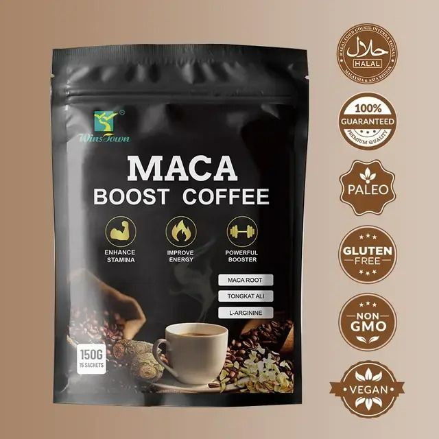 Maca BOOST COFFEE ENHANCE STAMINA IMPROVE ENERGY POWERFUL BOOSTER ROOT TONGKAT ALI L-ARGININE KOJIC ACID Plus+