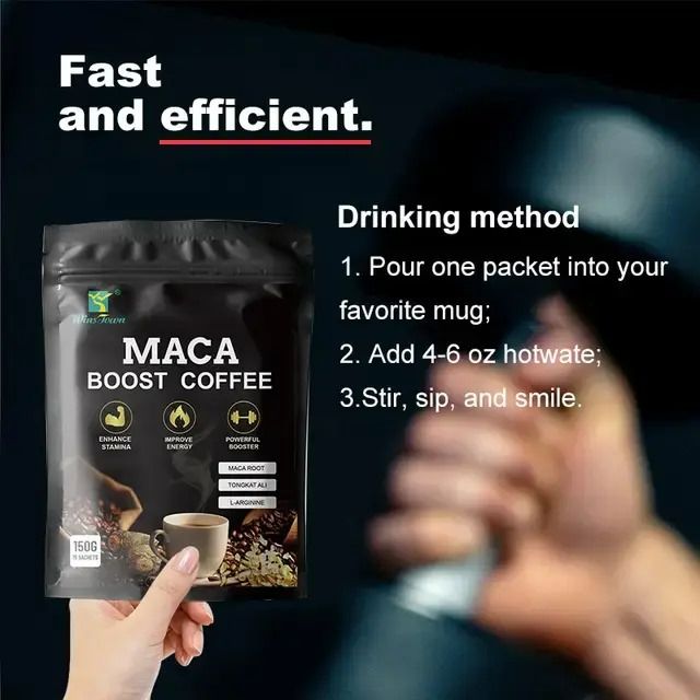 Maca BOOST COFFEE ENHANCE STAMINA IMPROVE ENERGY POWERFUL BOOSTER ROOT TONGKAT ALI L-ARGININE KOJIC ACID Plus+