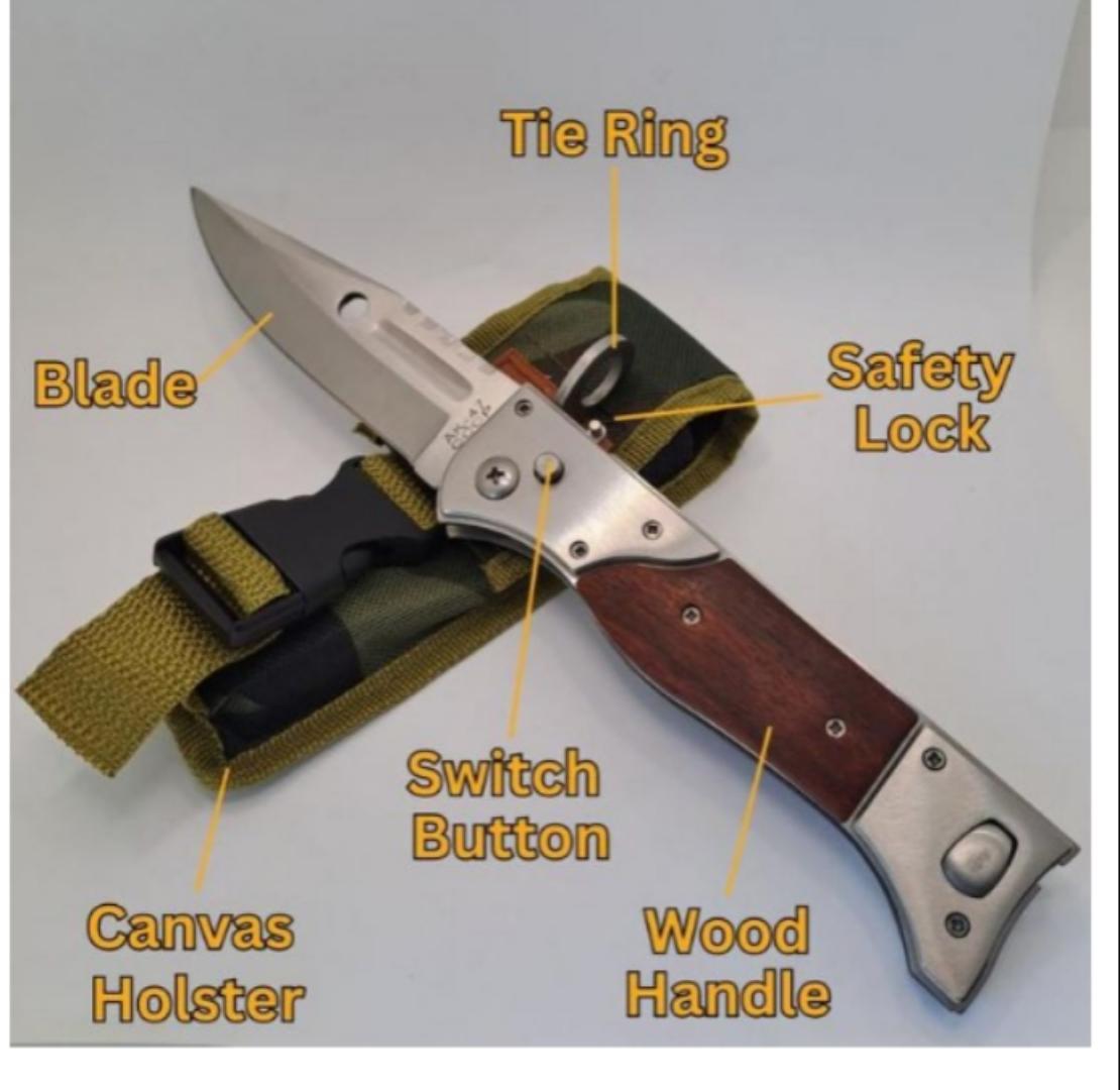Heavy duty foldable knife AK-47  CCCP pocket pen camping knife EDC with apouch
