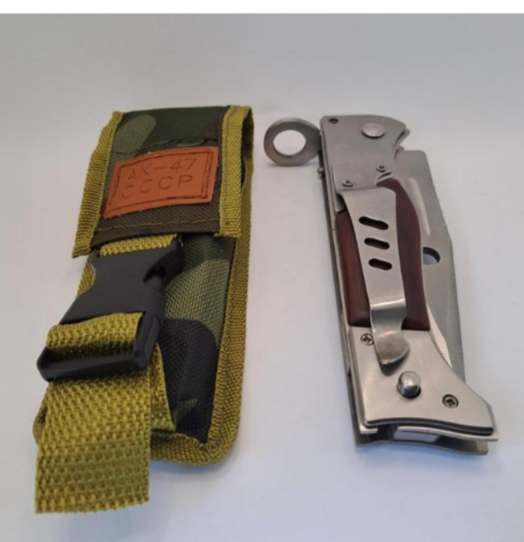 Heavy duty foldable knife AK-47  CCCP pocket pen camping knife EDC with apouch