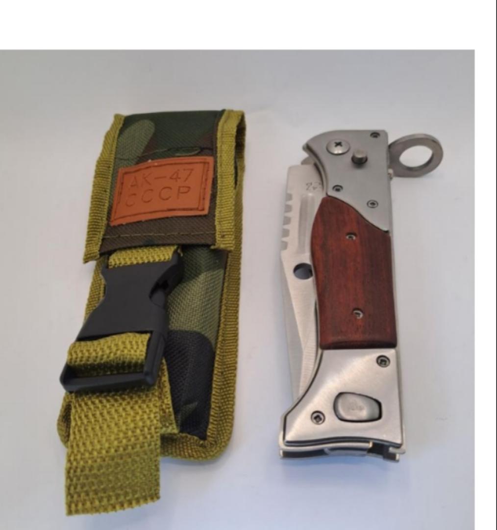 Heavy duty foldable knife AK-47  CCCP pocket pen camping knife EDC with apouch