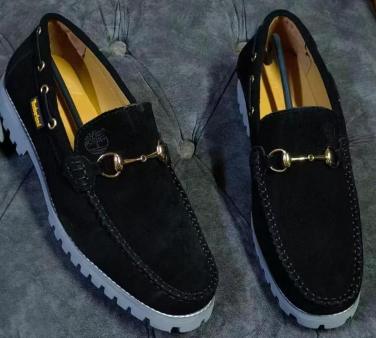 ORIGINAL TIMBERLAND SUEDE CLASSIC LOAFERS, CASUAL AND OFFICIAL SHOES ,-men's Luxury Suede Loafers with Metal Buckle – Timberland Style  shoes