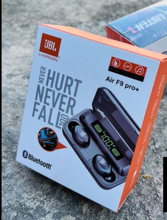 Jbl Air F9 Pro + Ear Buds Wireless Airpods, Bluetooth 5.3 Headphones In Ear, Bluetooth Earphones with Built-in Microphone, Wireless Ear Buds, Bluetooth Earbuds with Mic, Charging
