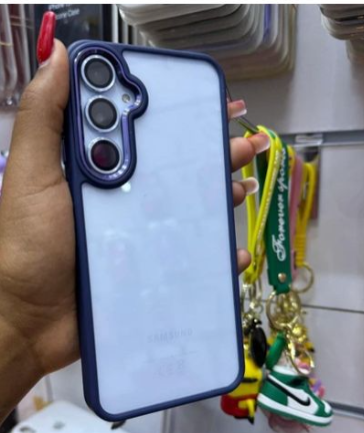Samsung Galaxy A16 Transparent, Clear and Colorless with Blue Edges New Skin Unique and Stylish Phone Case/ Cover