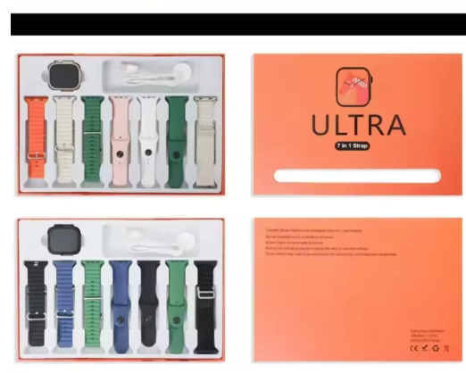 Smartwatch Latest Ultra 7 IWatch Straps Smart Watch Wireless 7 Bracelet Watchband Connection Call Heart Rate Sleep Monitoring Android And IPhone Compatible come with  7 extra straps