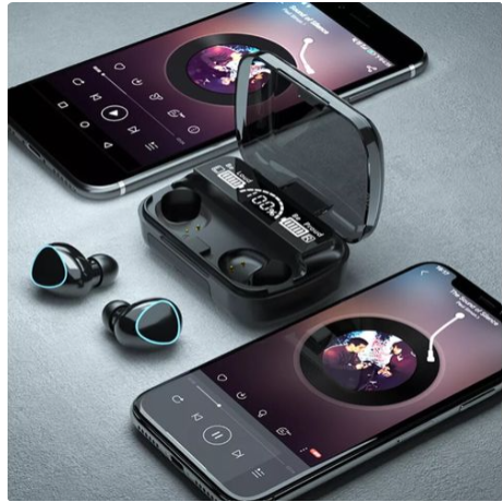 TWS M10 Ear Buds Wireless Airpods M10 with Powerbank, Bluetooth 5.3 Headphones In Ear, Bluetooth Earphones with Built-in Microphone,Comes with a powerbank case