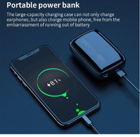 TWS M10 Ear Buds Wireless Airpods M10 with Powerbank, Bluetooth 5.3 Headphones In Ear, Bluetooth Earphones with Built-in Microphone,Comes with a powerbank case
