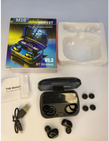 TWS M10 Ear Buds Wireless Airpods M10 with Powerbank, Bluetooth 5.3 Headphones In Ear, Bluetooth Earphones with Built-in Microphone,Comes with a powerbank case
