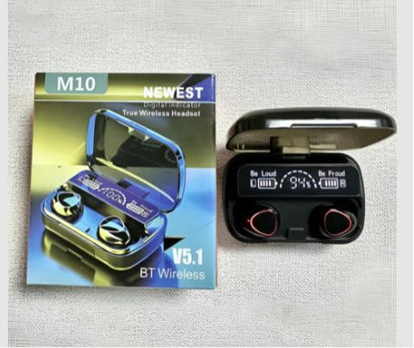 TWS M10 Ear Buds Wireless Airpods M10 with Powerbank, Bluetooth 5.3 Headphones In Ear, Bluetooth Earphones with Built-in Microphone,Comes with a powerbank case