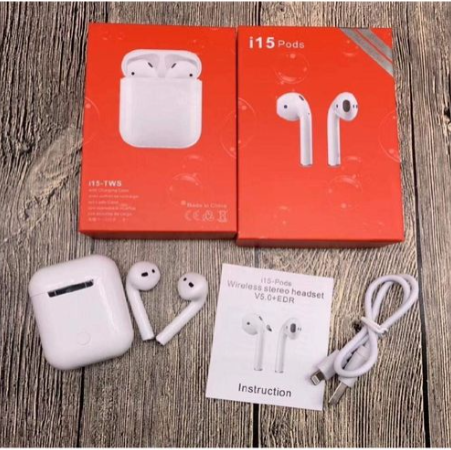 TWS Airpods Twins Bluetooth Earbuds Original I15 Airpods/Headphones/Earphones. Bluetooth V5.0 Earphone Touch Sensor True Stereo 10m