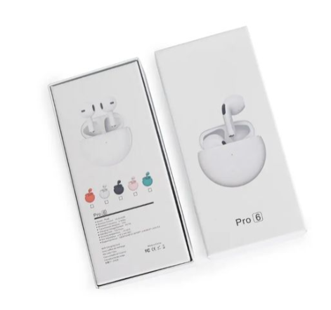 TWS Air Pro 6 Airpods/Earbuds Wireless Headphones With Mic, Bluetooth Earphones Sport Running Headset For IPhone/Android Pro6 Earbuds